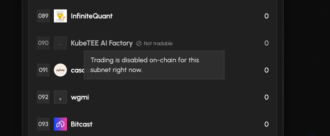 No more failed trades on non-tradable subnets