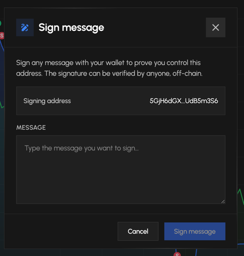 Sign a message with your wallet